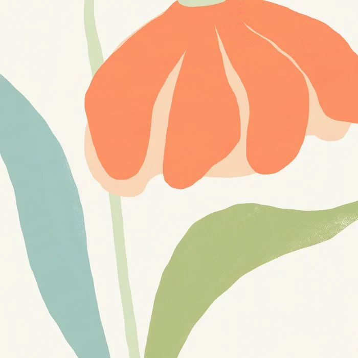 Watercolor whimsical Flower