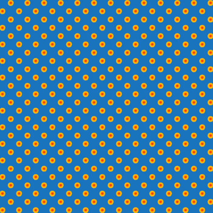 Polka Dot Rings Colorful Painted Pattern in Blue Yellow Orange