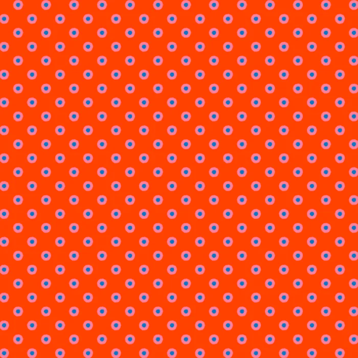 Polka Dot Rings Colorful Painted Pattern in Orange-Red Blue Pink