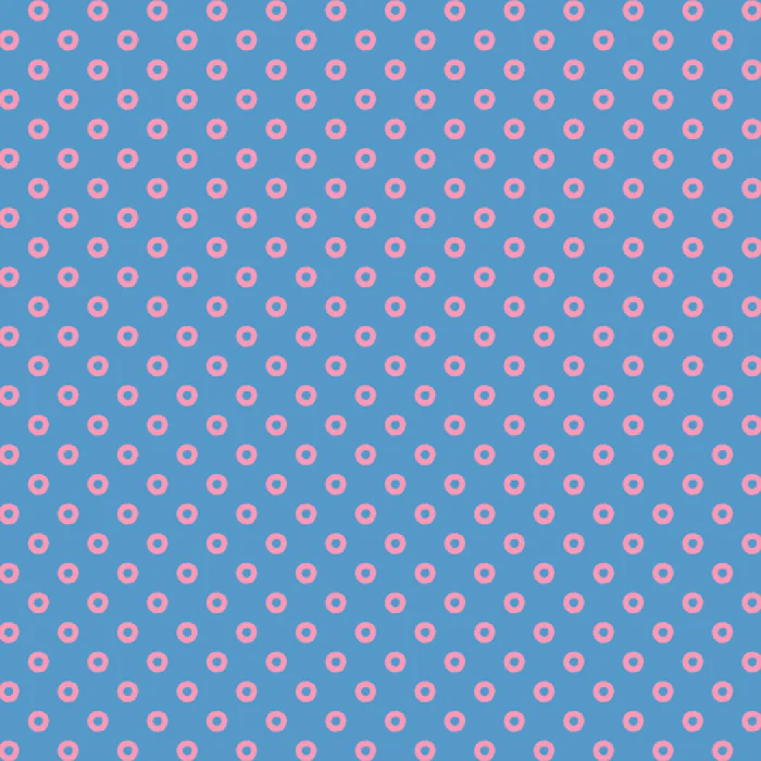 Polka Dot Rings Painted Pattern in Blue and Pink