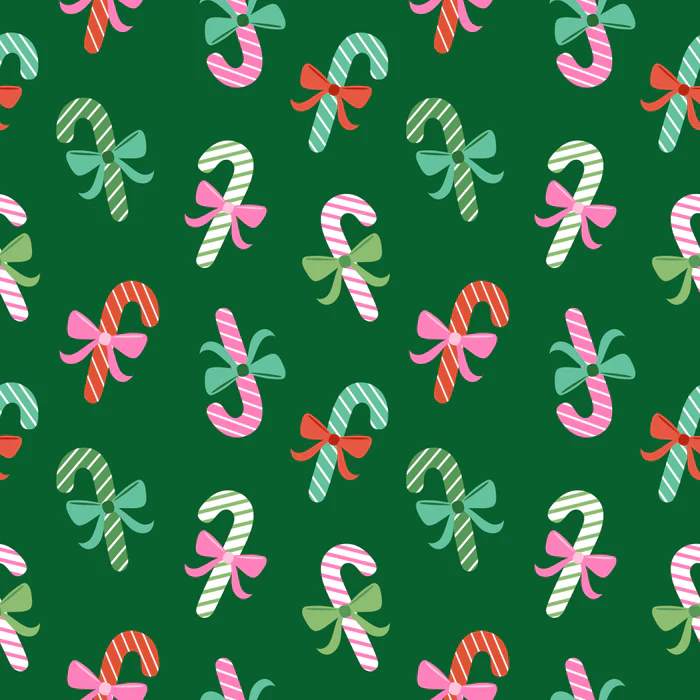 Christmas Candy Canes with Bows - Pink and Green