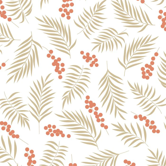 Modern Christmas Beige Mistletoe