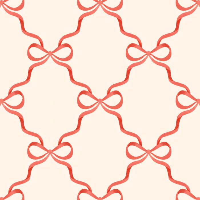 Christmas Coral  Bows Ribbon