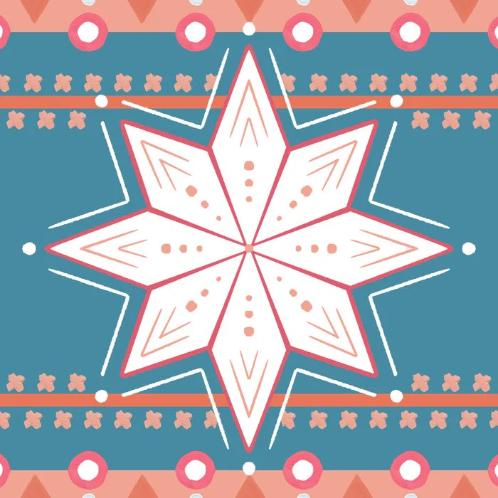 Peachy Holiday Nordic Sweater Pattern