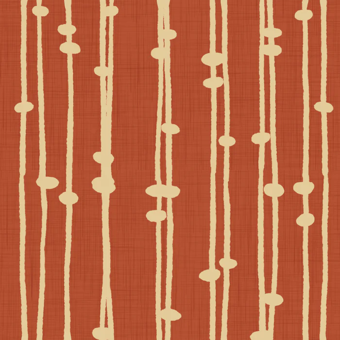 Boho Jewel Tone Retro Stripes Rust - Mid Century Modern