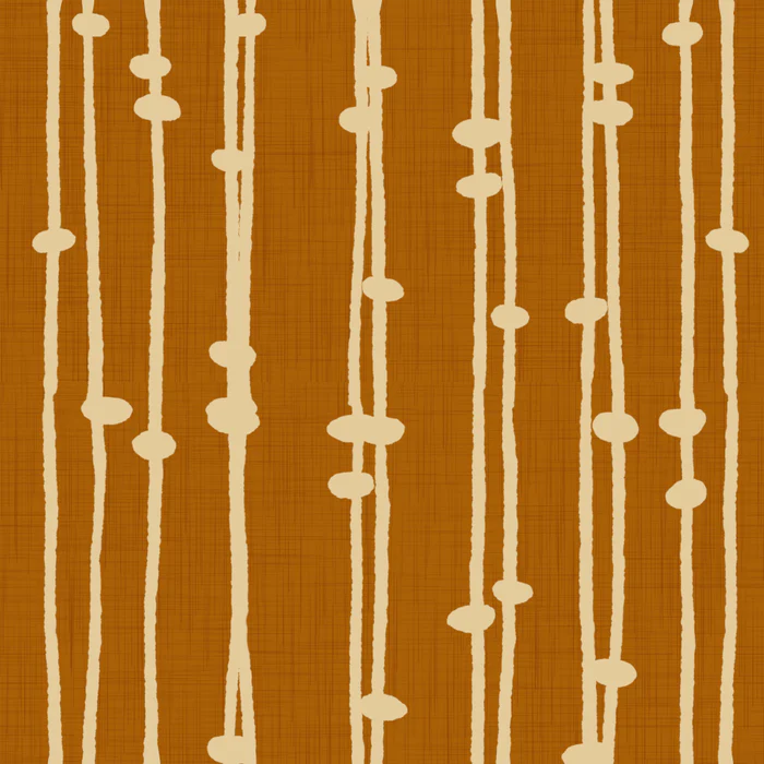 Boho Jewel Tone Retro Stripes Orange - Mid Century Modern Pattern