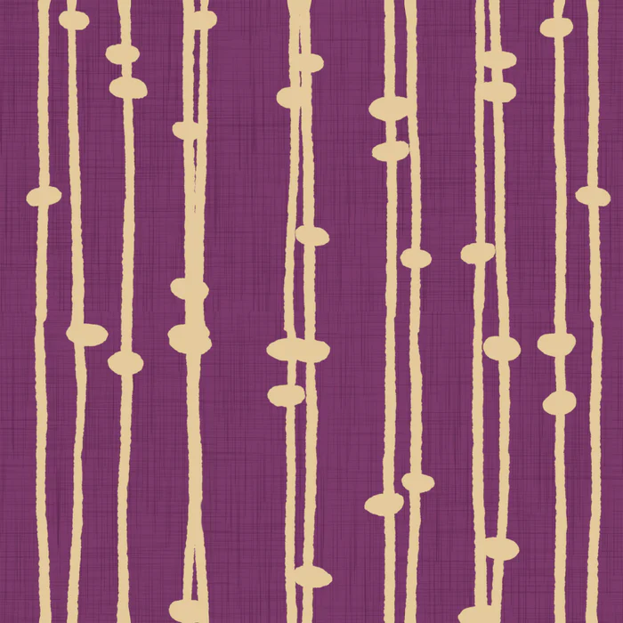 Boho Jewel Tone Retro Stripes Purple - Mid Century Modern