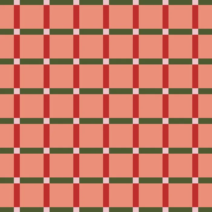 Modern Christmas Window Pane Plaid Pink