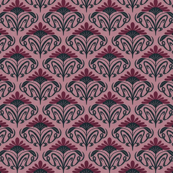 Romantic Lilac Art Nouveau Florals