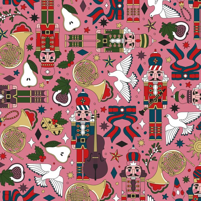 Vintage Mid Century Christmas Pattern