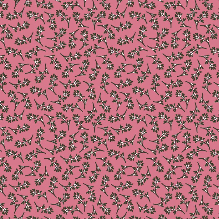 Christmas Mistletoe - Antique Retro Pink