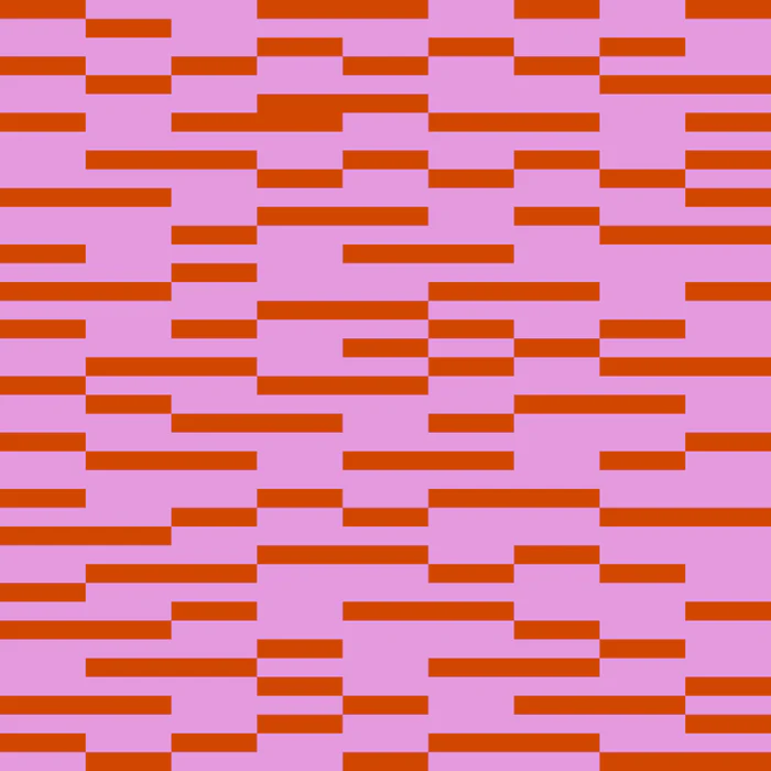 Irregular Red Stripes Pattern on Vibrant Pink