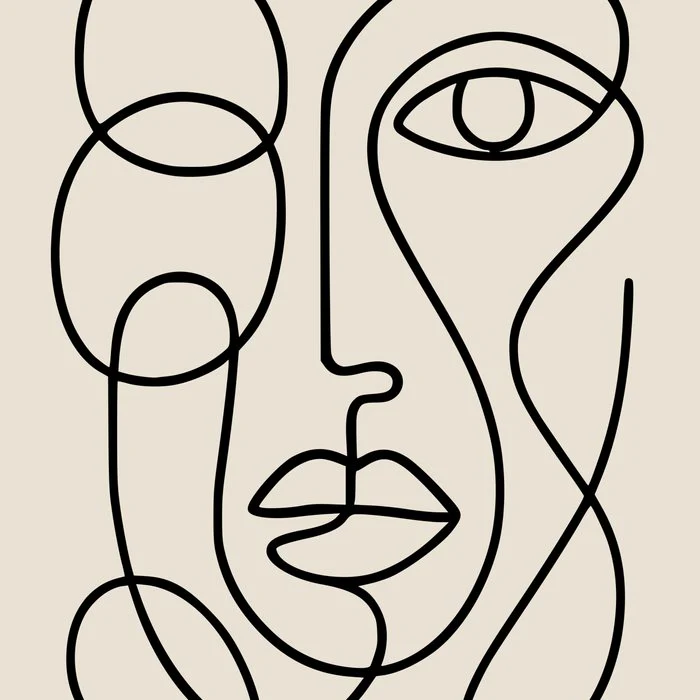 Minimalist Line Face Drawing