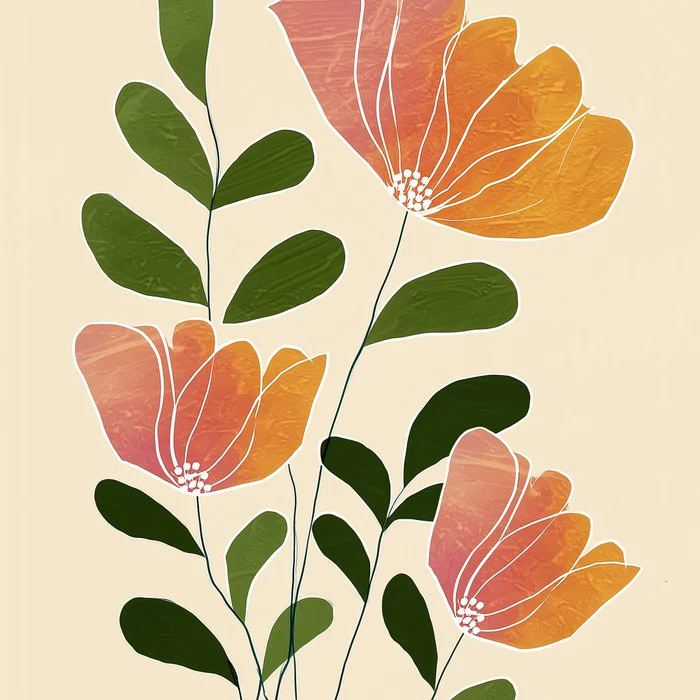 Abstract Botanical Flowers